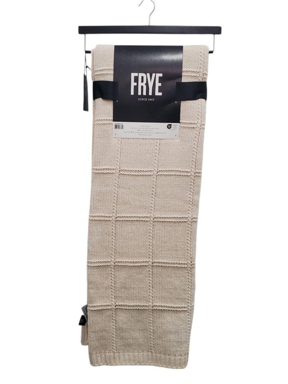 FRYE Oversized Block Knit Throw Cream OKEO Tex All Season Blanket NWT 50"x70" - Picture 8 of 8